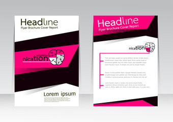 Abstract design vector template for brochure flyer in A4 size