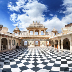 Udaipur City Palace with chess floor