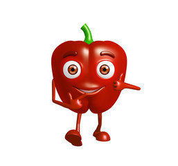 capsicum character with pointing pose