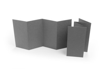 Blank folded paper leaflet or flyer mockup.
