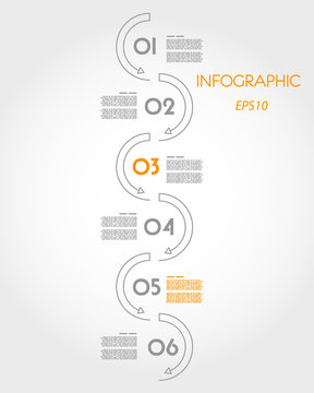 linear infographic vertical wave