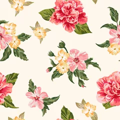 Poster Seamless pattern with flowers. © Lisla