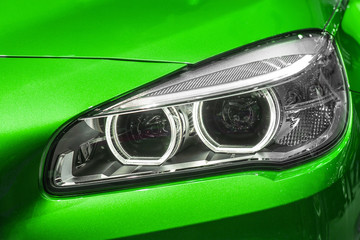 Fototapeta na wymiar Close up of modern Car Head light