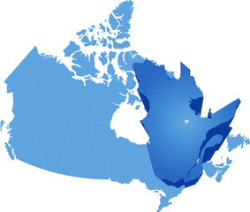 Map of Canada - Quebec province