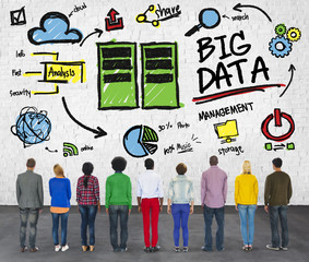 Fototapeta premium Ethnicity Cheerful Group Big Data Information Data Concept