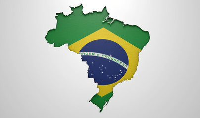 Recessed Country Map Brazil