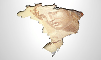 Recessed Country Map Brazil