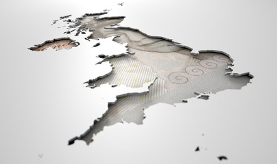 Recessed Country Map Britain