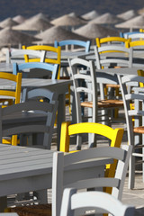 Colorful restaurant chairs