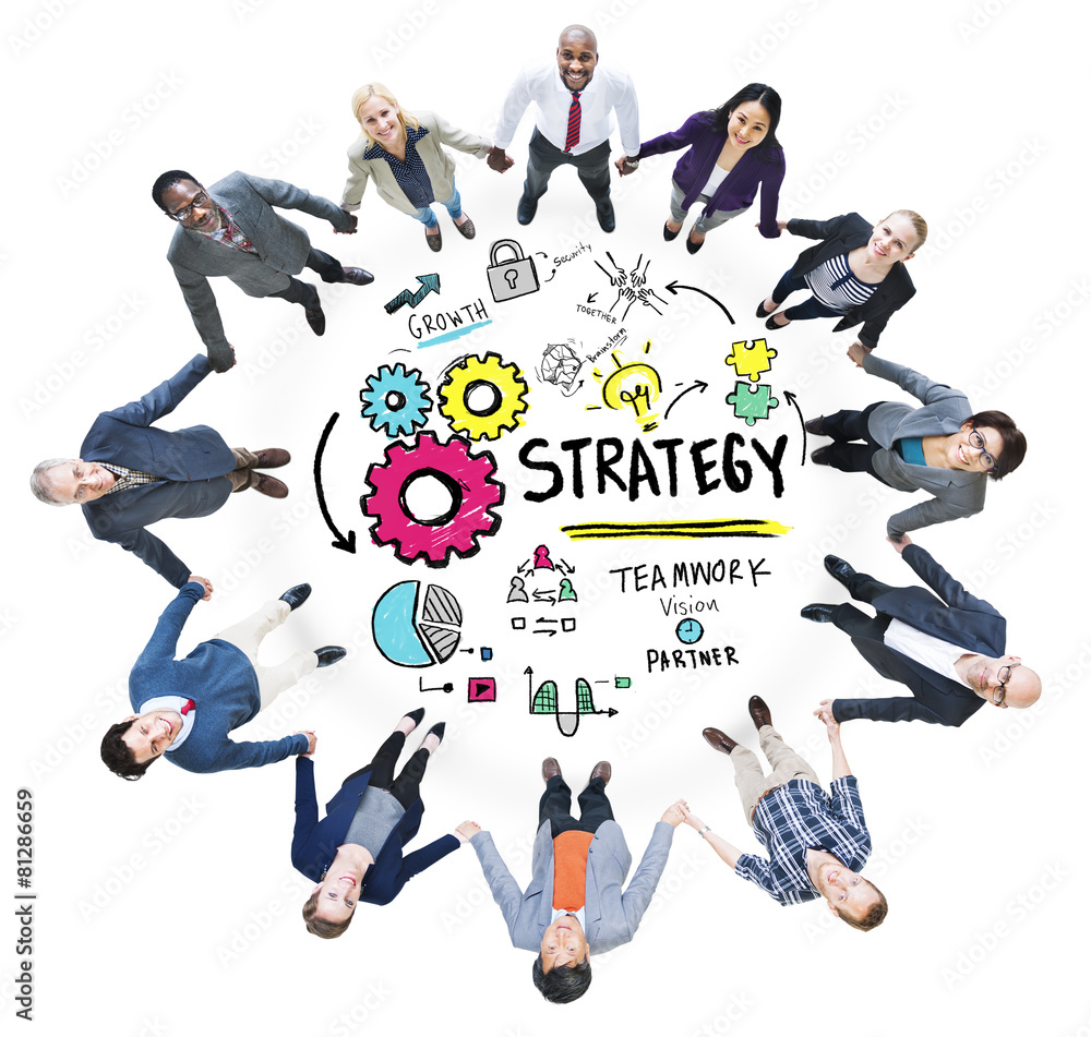Wall mural strategy solution tactics teamwork growth vision concept - Wall murals