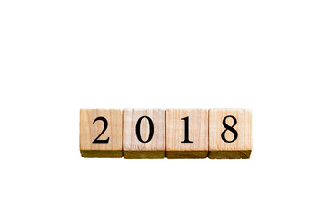 Year 2018 isolated on white background with copy space