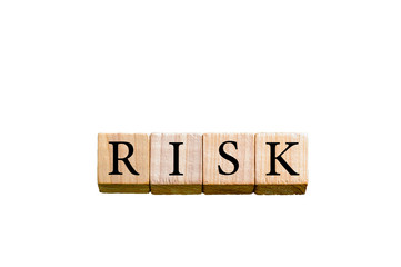 Word RISK isolated on white background with copy space