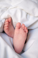 feet of a sleeping baby