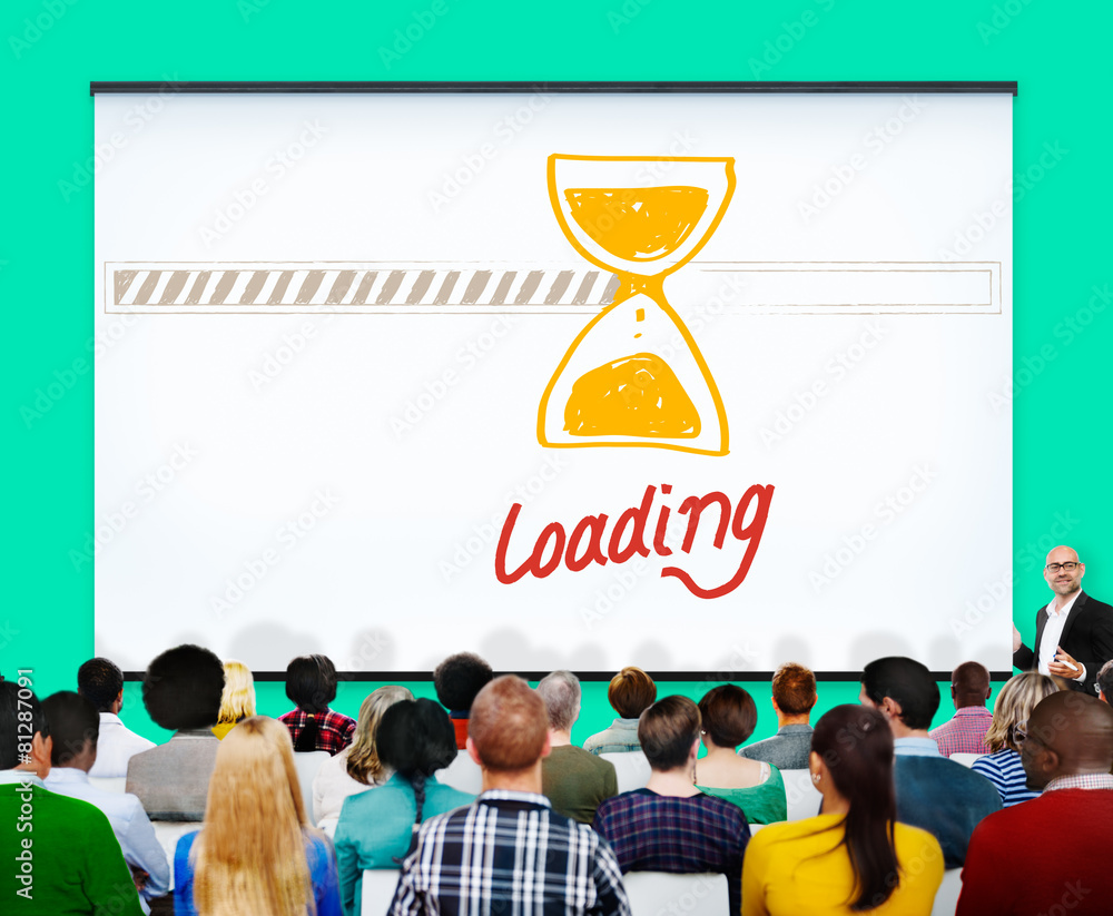 Poster loading data information transfer digital internet concept