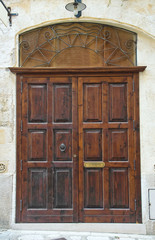 Wooden door. Matera. Basilicata. Italy.
