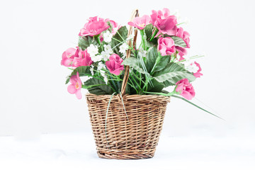 Fototapeta na wymiar Basket with flowers