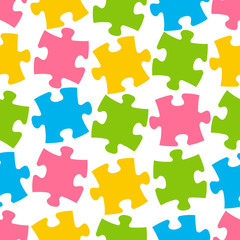 Seamless pattern with color puzzle