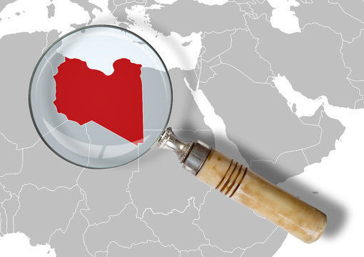 Cartina della Libia sotto la lente - Libya