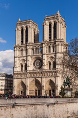 Fototapeta na wymiar Notre Dame, Famous Catholic Church, Landmark in Paris France