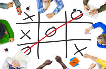 Tic Tac Toe Game Competition XO Win Challecge Concept