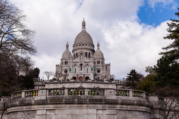 Fototapeta premium Sacre Coeur, Famous Church Tourism Landmark in Paris France