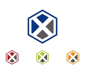 X hexagon logo icon template 1