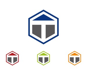 T hexagon logo icon template 1