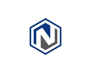 N hexagon logo icon template 1a