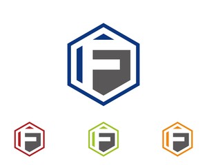 F hexagon logo icon template 1