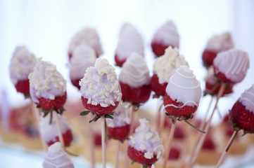 Delicious strawberry cake pops