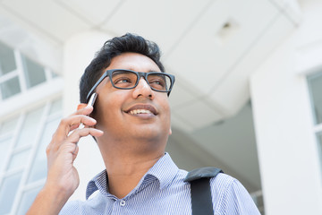 Businessman talking on phone