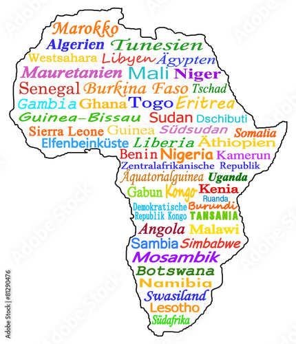 "Afrika Länder / Ländernamen" Stockfotos und lizenzfreie ...