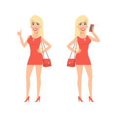 Girl showing thumbs up, talking on phone