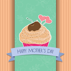 happy mothers day greeting card cupcake sweet love