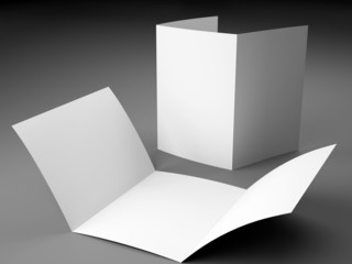 Fototapeta premium Blank Template of Trifold Brochure A4 Size on Gray Background