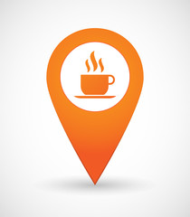Map mark icon with a coffee cup