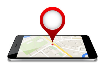 map on phone screen GPS navigations