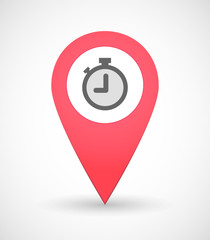 Map mark icon with a timer