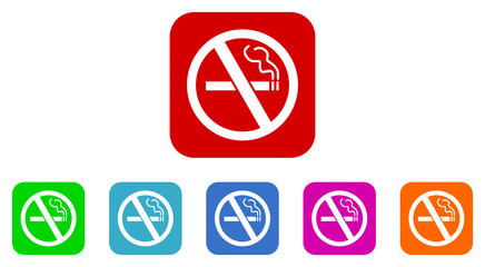 no smoking flat icon vector set