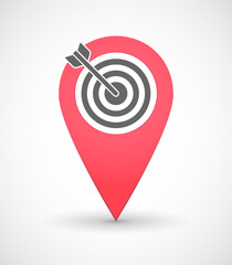 Map mark icon with a dart board