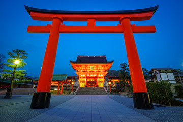 Fushimi Inari Shrine at night, Kyoto, Japan