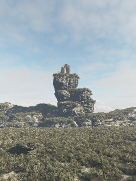 Ruined Tower on a Rocky Outcrop