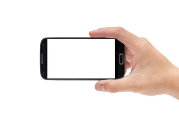 Hand holding smart phone (Mobile Phone)
