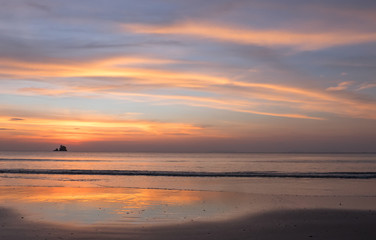 Sunset on the beach. Thailand Kho Phayam island, 15.12.2014