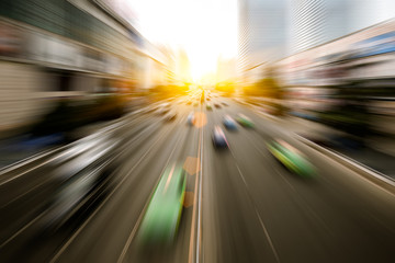cars in highway with blur motion
