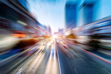 cars in highway with blur motion