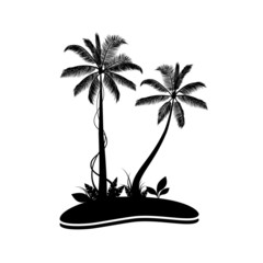 Palm trees on tropic island - 81295419