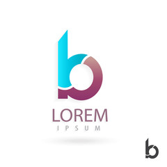 Creative logo design, letter b. Colorful vector icon.