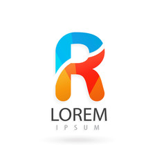 Creative logo design, letter R. Colorful vector icon.