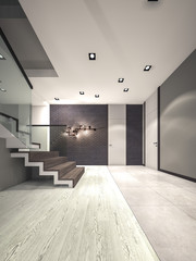Fototapeta premium staircase hall 3d rendering